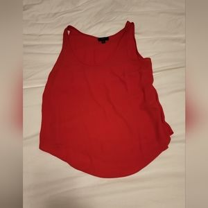 Red, chiffon j. Crew tank top, size small